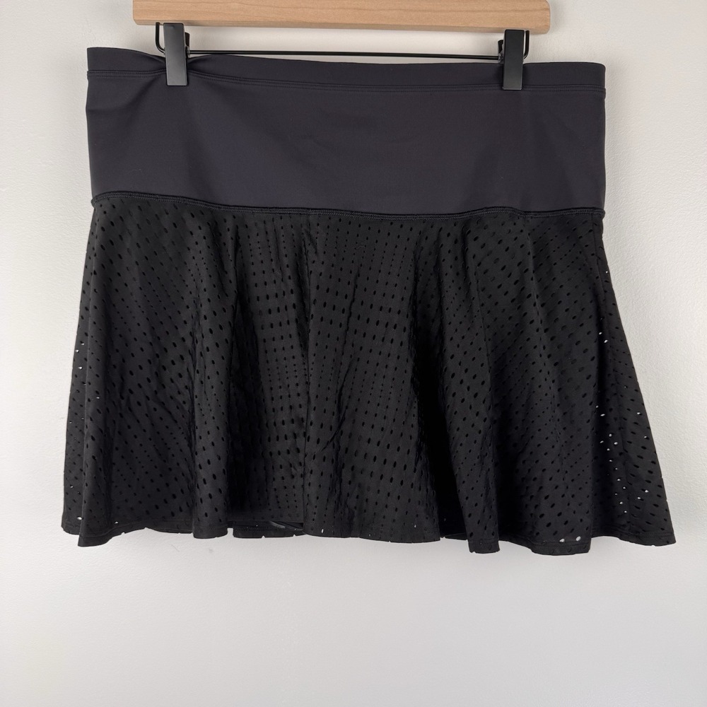 Athleta Women's Plus Size Advantage Skort Short Black Size 1X Tennis Performance